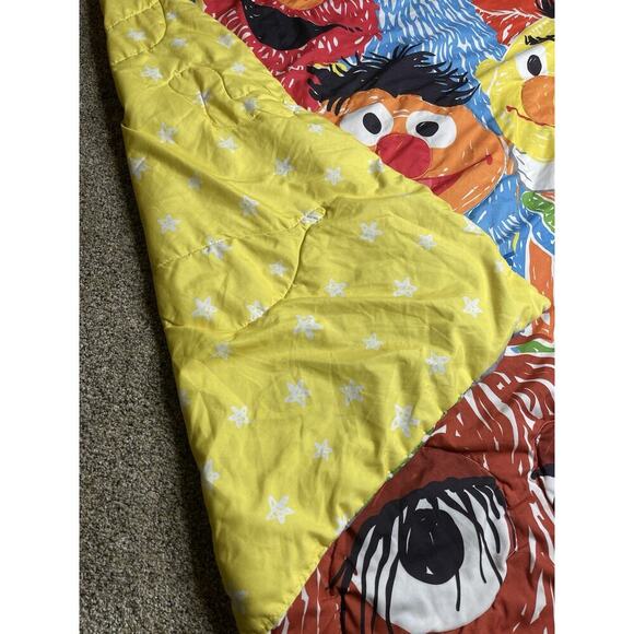 Vintage Sesame Street Character Toddler Quilt Blanket 80s 90s 55in X 39.5in - Picture 3 of 6